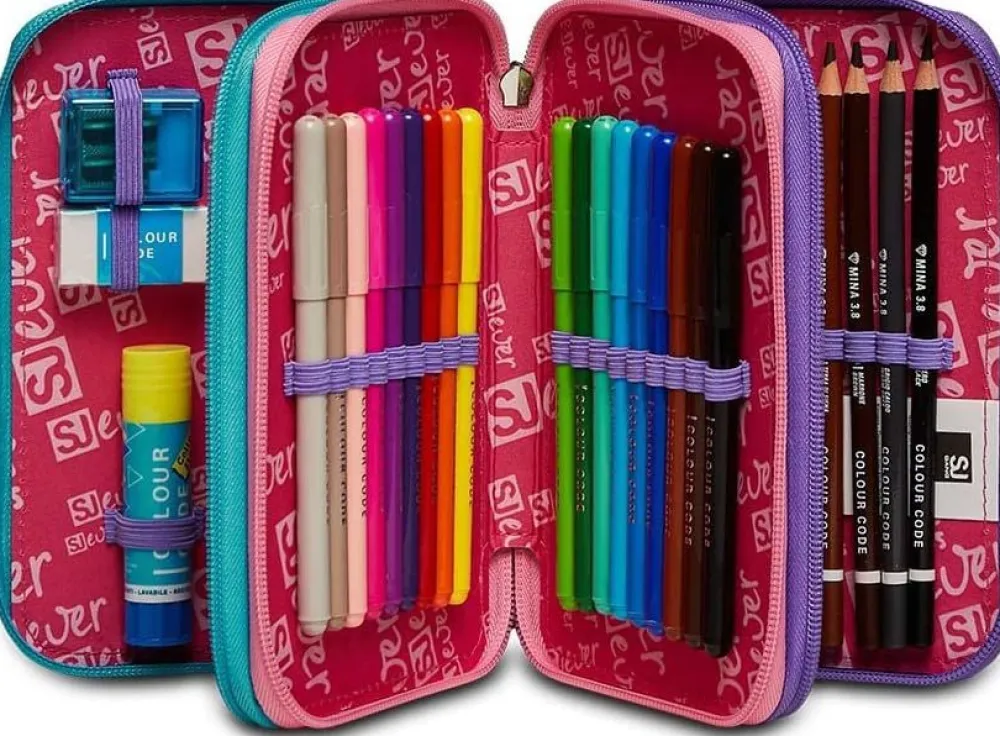 Sj Gang Astuccio scuola 3 zip SJ Ever Switie Girl< Astucci