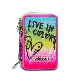 Seven Astuccio scuola 3 zip Colour Expression< Astucci