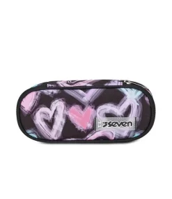Seven Astuccio scuola Round Plus Freethink Girl Jet Black< Astucci