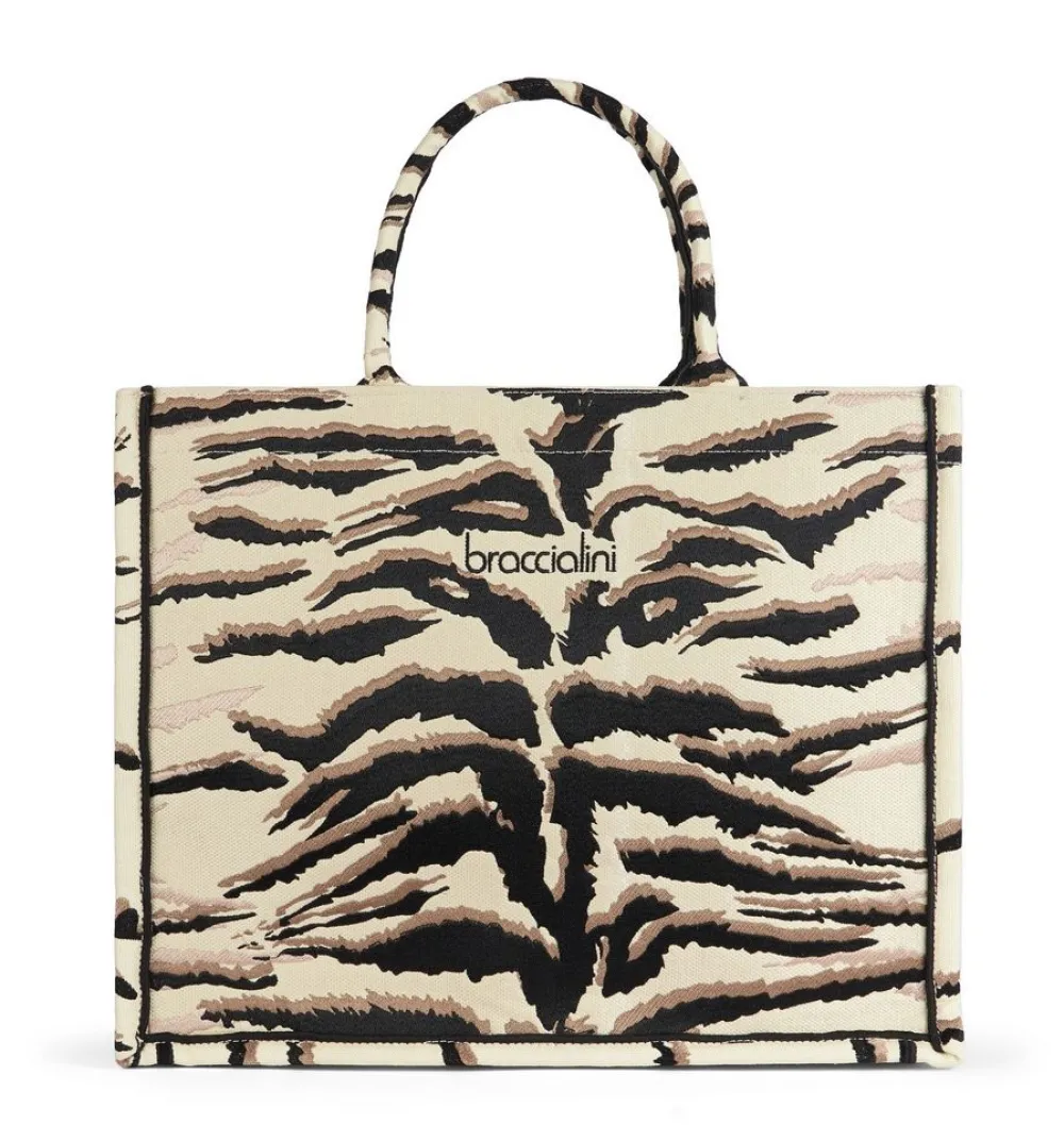 Braccialini Borsa a mano grande Winter Tiger<Donna Borse A Mano