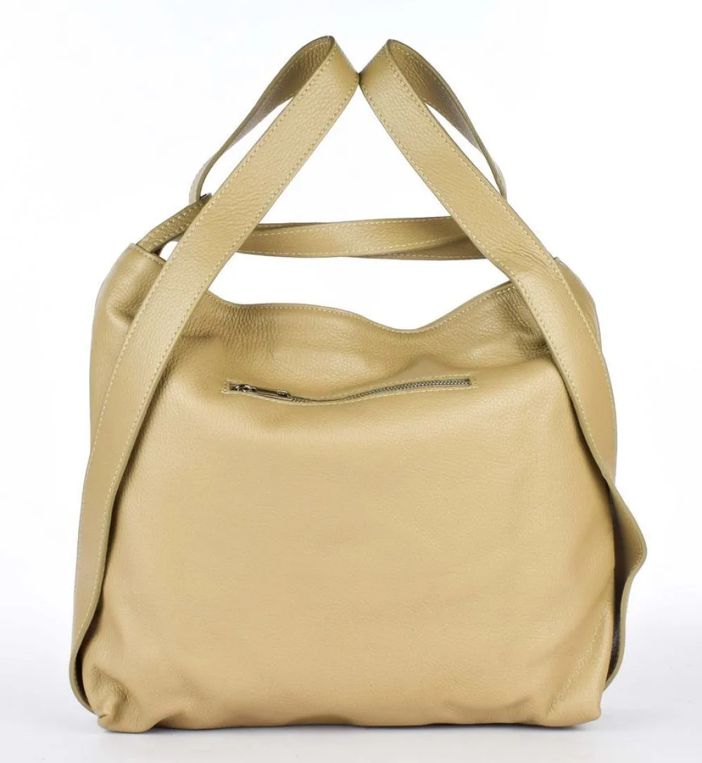 Pronto Moda Borsa a spalla e zaino 20141 Ecrù<Donna Zaini Donna|Borse A Tracolla