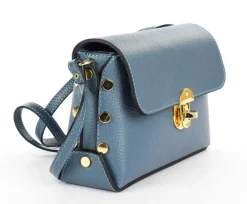 Pronto Moda Borsa a tracolla in pelle 20001 Azzurra<Donna Borse A Tracolla