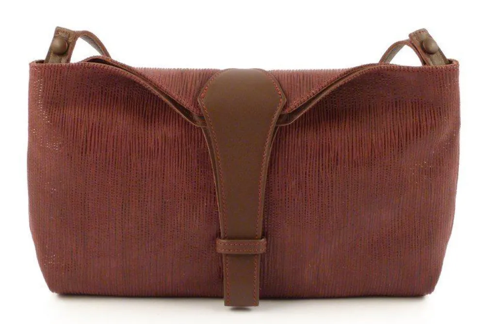 Emporio Cattani Borsa donna Eva Righe Bordeaux<Donna Borse A Tracolla
