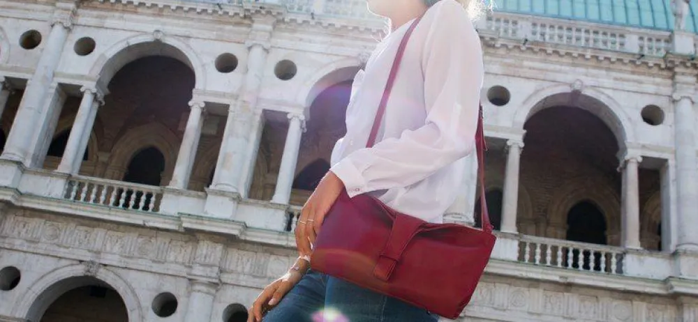 Emporio Cattani Borsa donna Eva Righe Bordeaux<Donna Borse A Tracolla