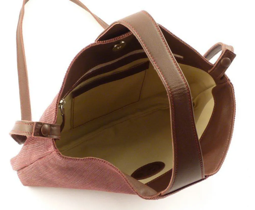 Emporio Cattani Borsa donna Eva Righe Bordeaux<Donna Borse A Tracolla