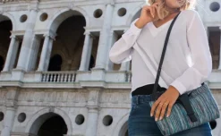 Emporio Cattani Borsa donna Eva Righe Bordeaux<Donna Borse A Tracolla