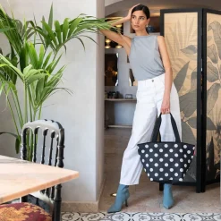Reisenthel Borsa donna shopper M Dots White<Donna Borse A Tracolla