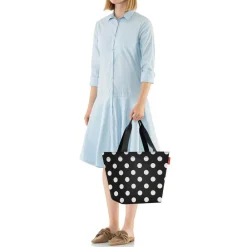 Reisenthel Borsa donna shopper M Dots White<Donna Borse A Tracolla