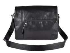 Acciaio Borsa Messenger in pelle 8359 Nera<Uomo Borse Uomo Pelle