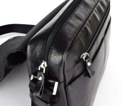 Acciaio Borsa Messenger in pelle 8359 Nera<Uomo Borse Uomo Pelle