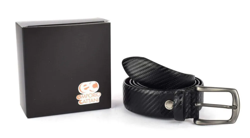 Emporio Cattani Cintura in pelle 06 Nera Carbonio< Cinture