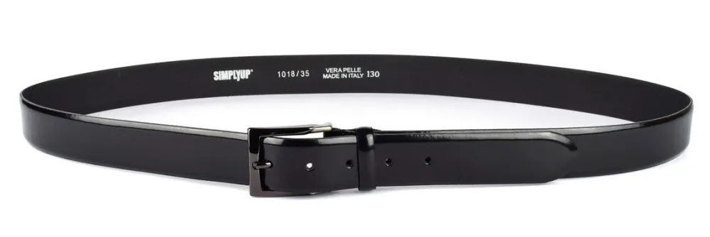 SIMPLYUP Cintura uomo in pelle lucida 1018 Nera< Cinture