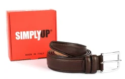 SIMPLYUP Cintura uomo in pelle 8005 Testa Moro< Cinture