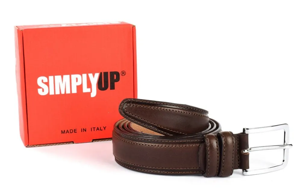 SIMPLYUP Cintura uomo in pelle 8005 Testa Moro< Cinture