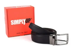 SIMPLYUP Cintura uomo reversibile in pelle 8235 Nera/Marrone< Cinture
