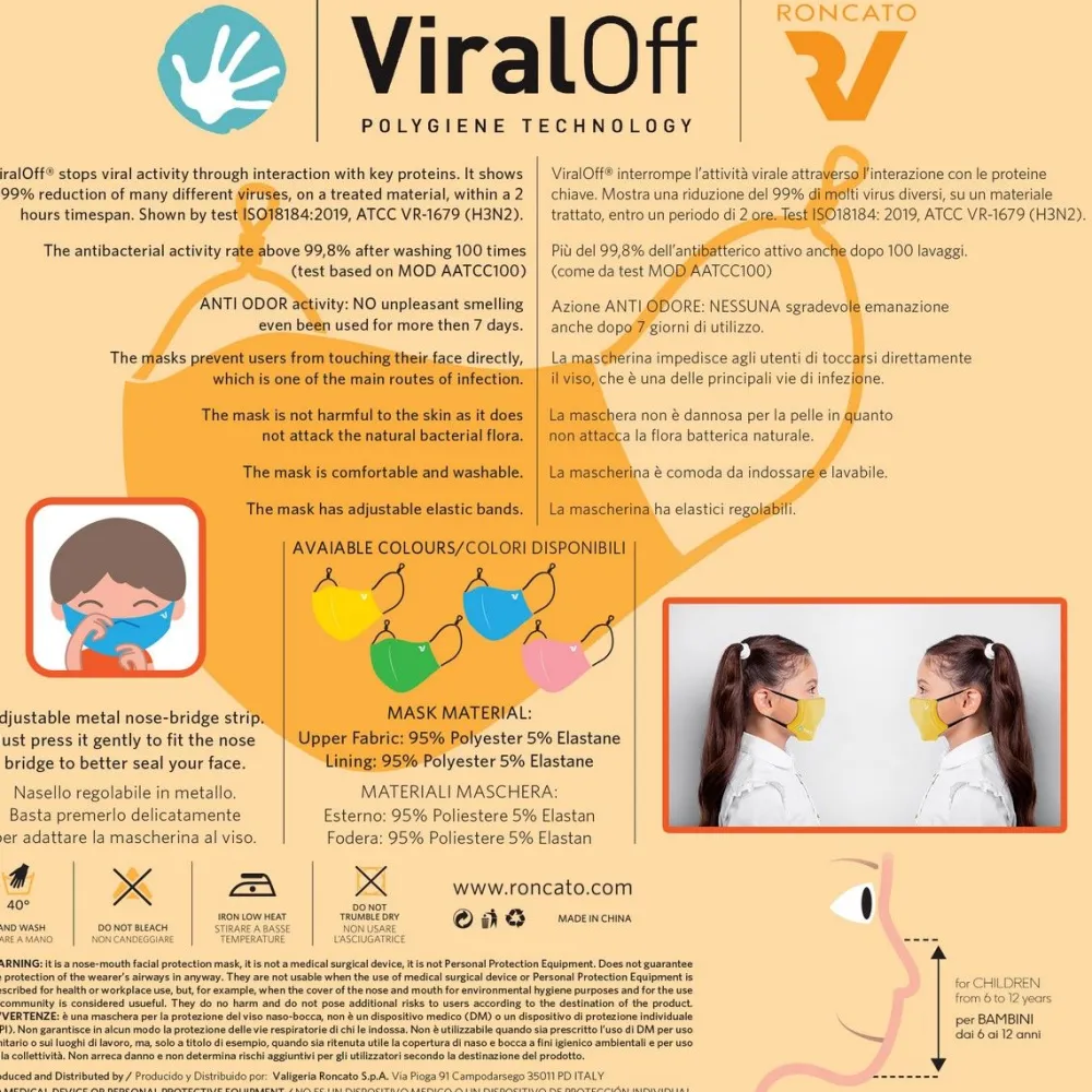 Roncato Mascherina di protezione per bambini Viraloff< Mascherine