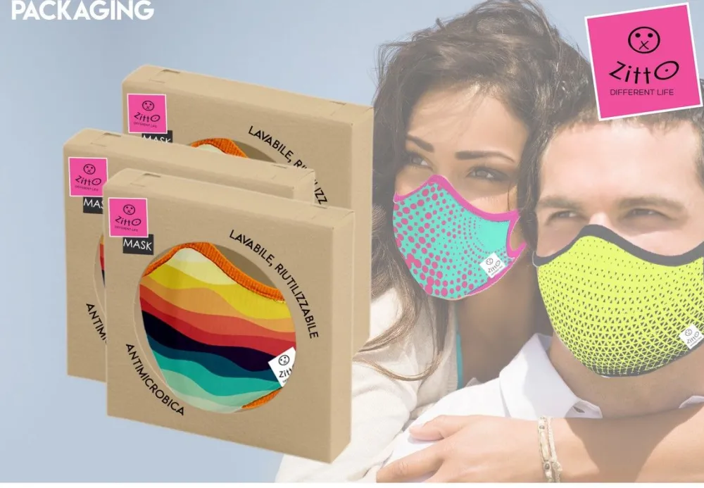 Zitto Mascherina di protezione Mask Black'n Waves< Mascherine