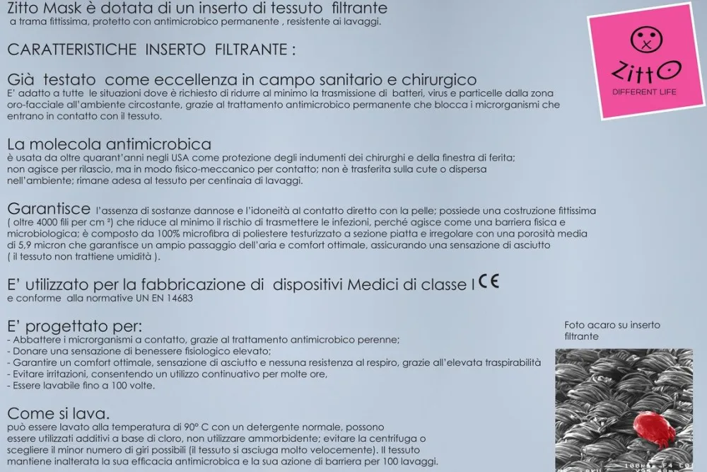 Zitto Mascherina di protezione Mask Black'n Waves< Mascherine