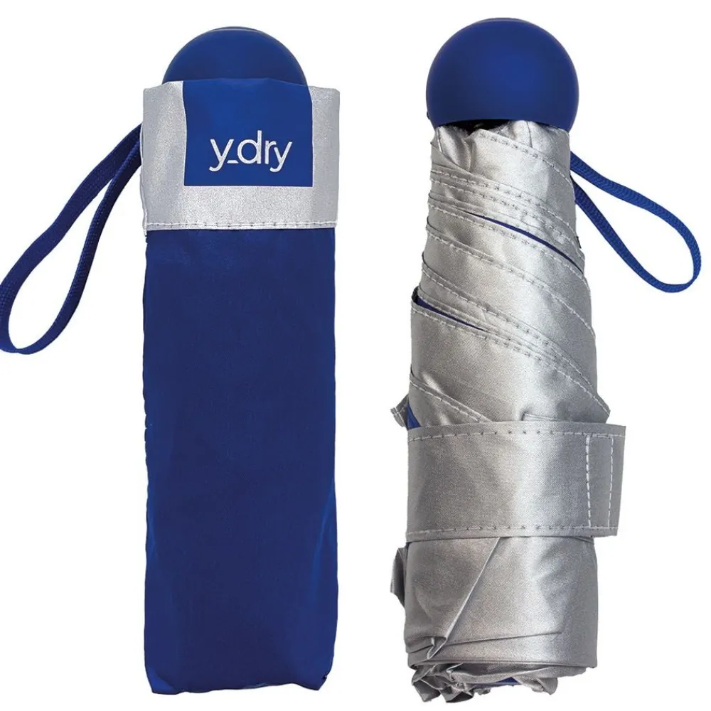 Ydry Ombrello mini manuale Y-dry Coco Blu/Argento - Anti UV< Ombrelli Pieghevoli