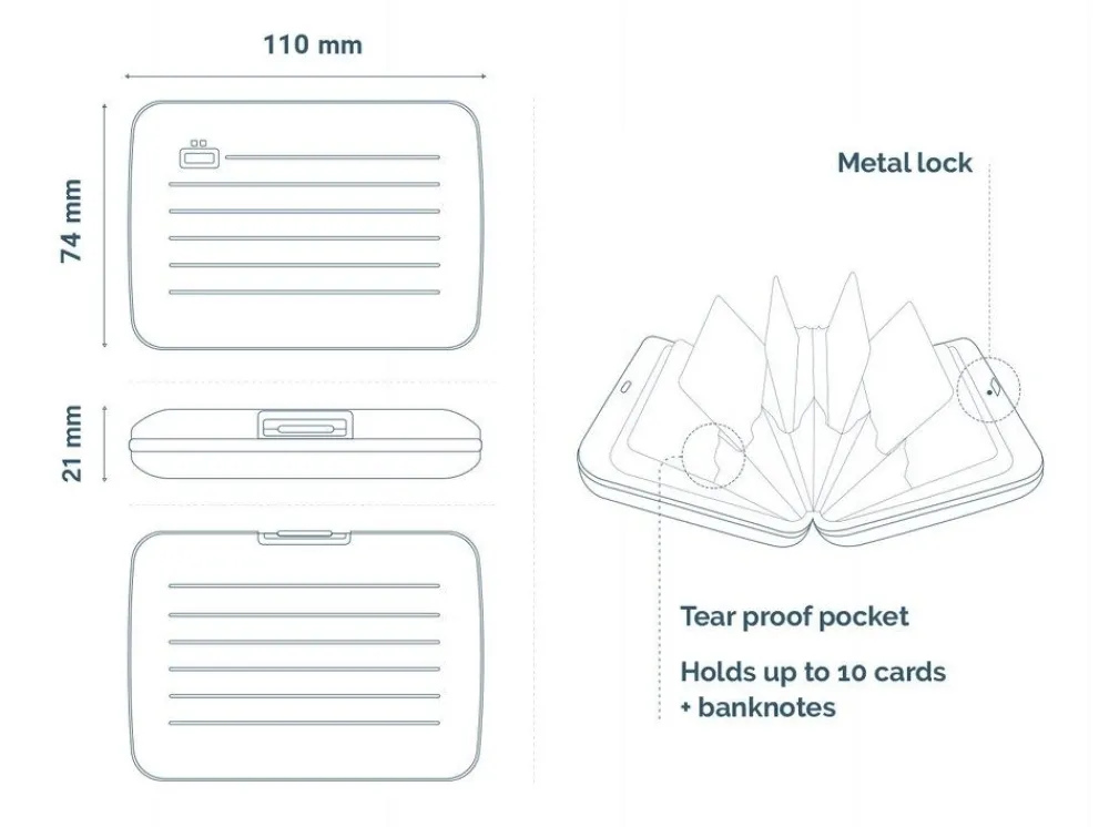 Ogon Design Portafoglio in alluminio Smart Case V2 Arctic Blue< Portafogli Alluminio