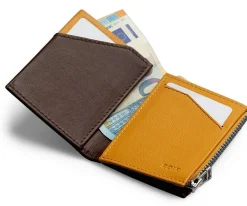 Roik Portafoglio Zip Coin Brown Mustard<Uomo Portafogli Uomo