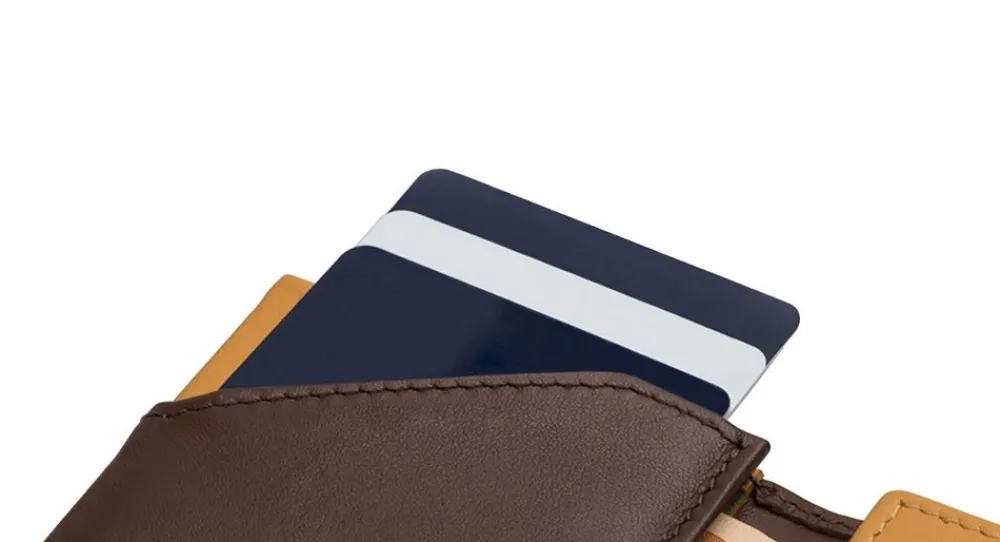 Roik Portafoglio Zip Coin Brown Mustard<Uomo Portafogli Uomo