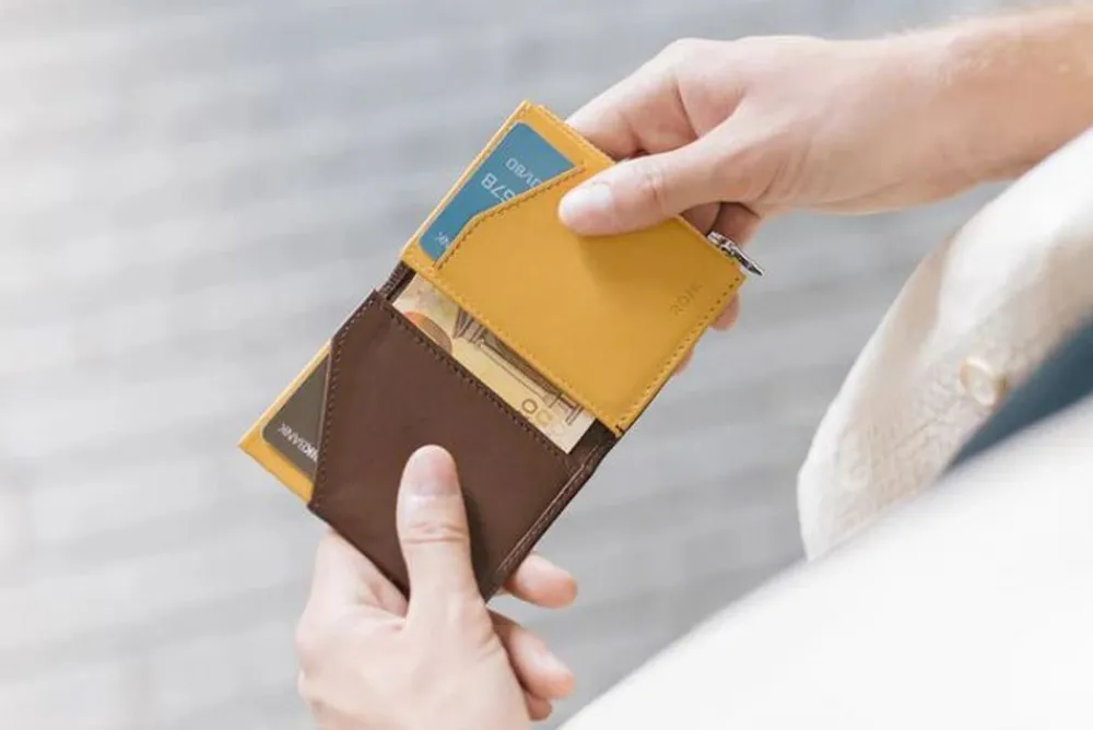 Roik Portafoglio Zip Coin Brown Mustard<Uomo Portafogli Uomo