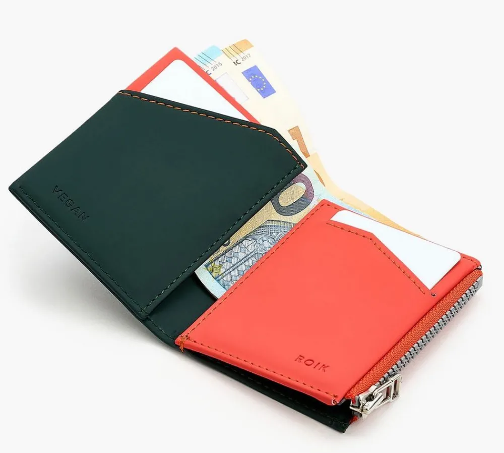 Roik Portafoglio Zip Coin Vegan Coral<Uomo Portafogli Uomo