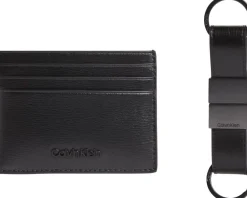 Calvin Klein Set regalo Portadocumenti e Portachiavi Nero<Uomo Portadocumenti|Portafogli Uomo