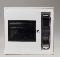 Calvin Klein Set regalo Portadocumenti e Portachiavi Nero<Uomo Portadocumenti|Portafogli Uomo