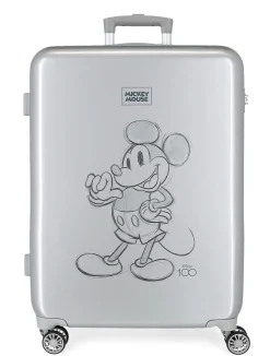 Disney Trolley medio Mickey 100 Argento< Trolley Per Bambini|Trolley Rigidi