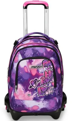 Seven Trolley scuola Jack 3 ruote Detach Bubble Street< Zaini Trolley