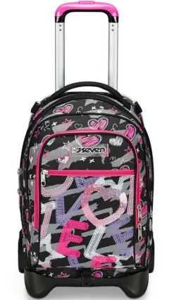 Seven Trolley scuola Jack 2 ruote Draft Heart< Zaini Trolley
