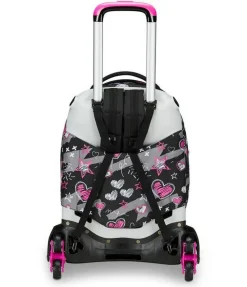Seven Trolley scuola Jack 3 ruote Draft Heart< Zaini Trolley