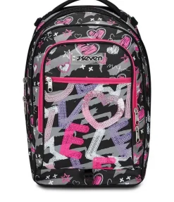 Seven Trolley scuola Jack 3 ruote Draft Heart< Zaini Trolley