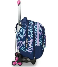 Seven Trolley scuola Jack 3 ruote Detach Crystal Purple< Zaini Trolley