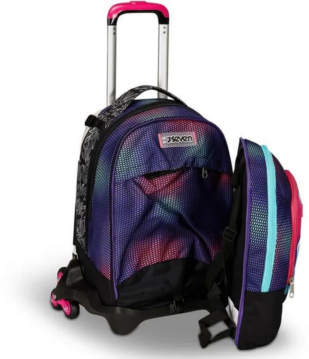 Seven Trolley scuola Jack 3 ruote Detach Shadefull Girl< Zaini Trolley