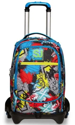 Sj Gang Trolley scuola SJ Jack 3 ruote Glitzled Boy< Zaini Trolley