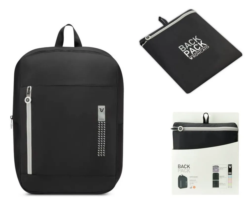 Roncato Zaino cabina pieghevole 45x36x20 Compact 2012 Nero Fumo< Bagaglio 45X36X20|Borse Cabina